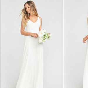 Show Me Your Mumu Jenn Maxi Dress in Wedding Cake Chiffon